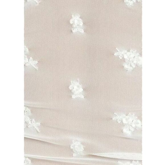 Free People Make Out Mesh White Sheer Floral Long Sleeve Bodysuit - Picture 5 of 8